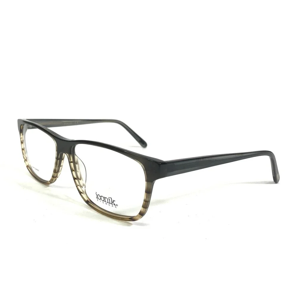 Iconik Eyeglasses Frames Dan C02 Brown Square Full Rim 59-15-145